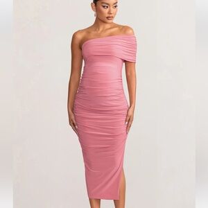 Club L London ODELIA BLUSH MATERNITY MIDI DRESS
